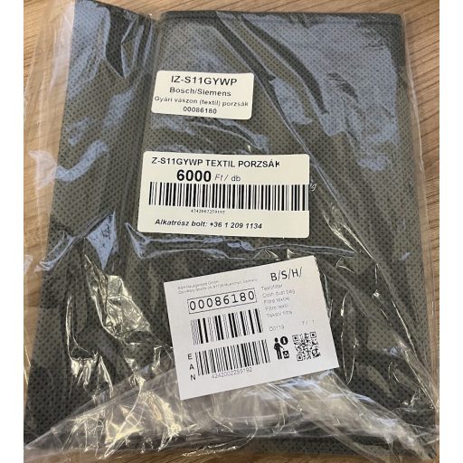 Bosch porszívóhoz textil (vászon) porzsák - 1 darab