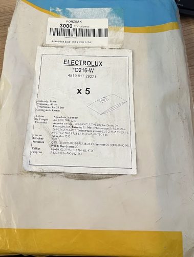 Electrolux TO216-W porzsák - 5 darab zsák