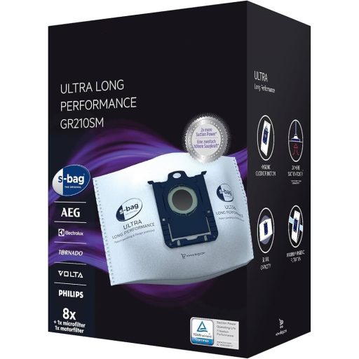 Philips Ultra Long Performance SBAG szintetikus porzsák - GR210SM - 8 darab zsák + 1 darab mikrofilter + motorfilter