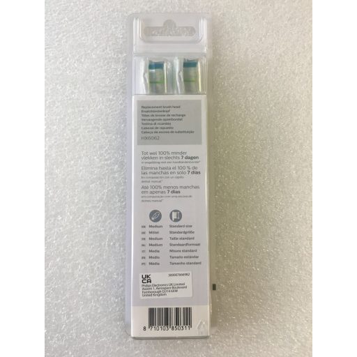 Philips Sonicare W Optimal White Standard Sonic fogkefefej - HX6062/87