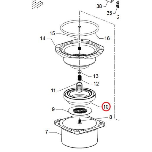 Philips Saeco (Gaggia, Poemia) eszpresszó kávéfőzőhöz szűrőtartó tömítés, szigetelés - 66x36x16mm