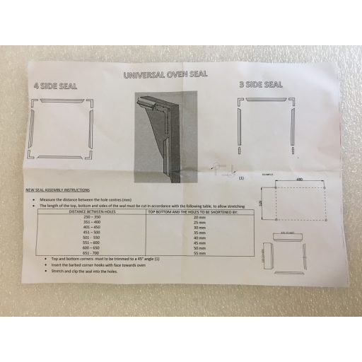 Univerzális sütőhöz sütőajtó tömítés - 2920mm - PCK023